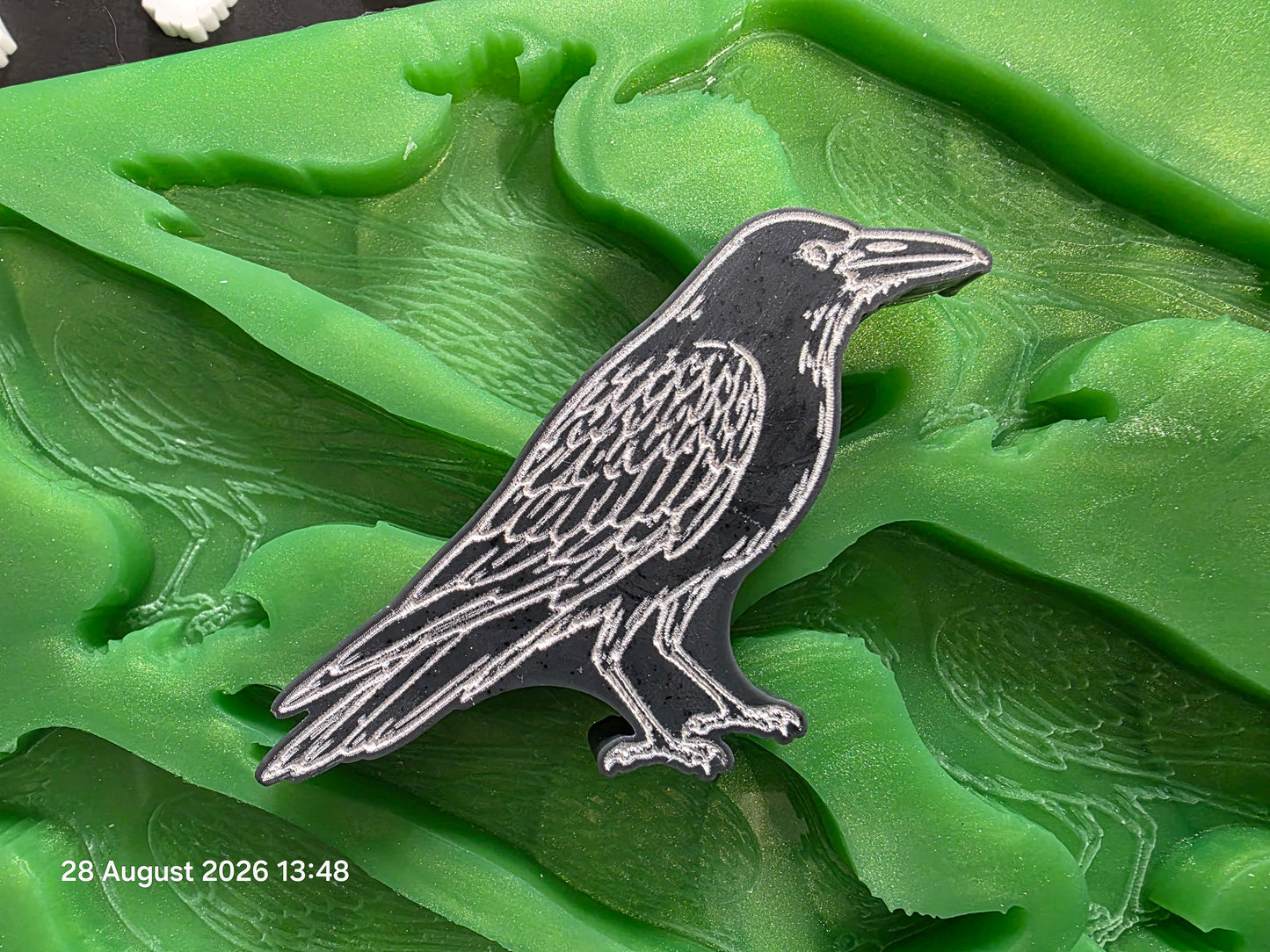 Crow 6 cell silicone mould for wax melts, resin, jesmonite and more