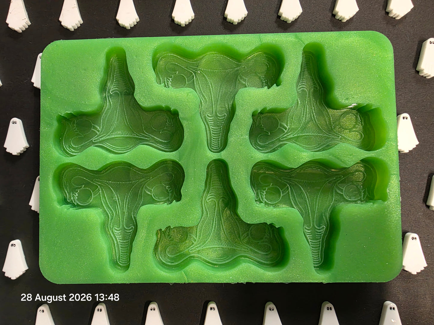 Uterus 6 cell silicone mould for wax melts, resin, jesmonite and more