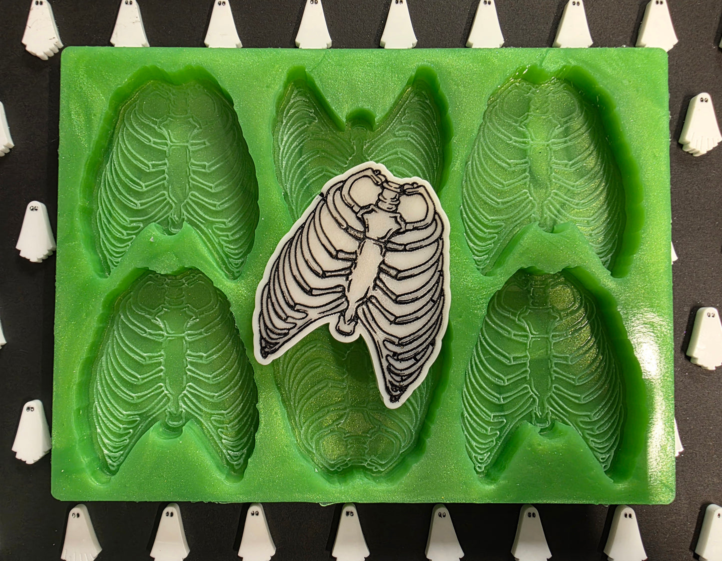 Ribcage 6 cell silicone mould for wax melts, resin, jesmonite etc