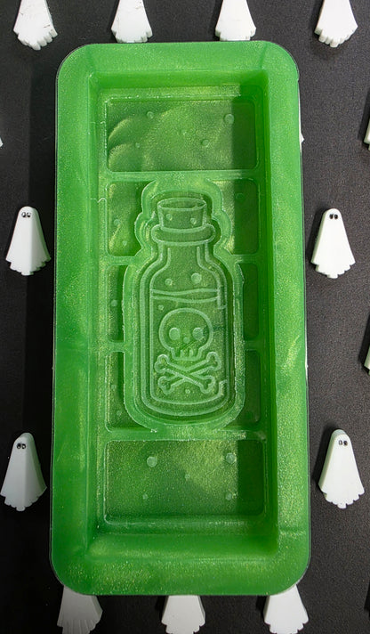Poison Bottle 50g snap bar silicone mould for wax and more.