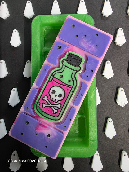 Poison Bottle 50g snap bar silicone mould for wax and more.
