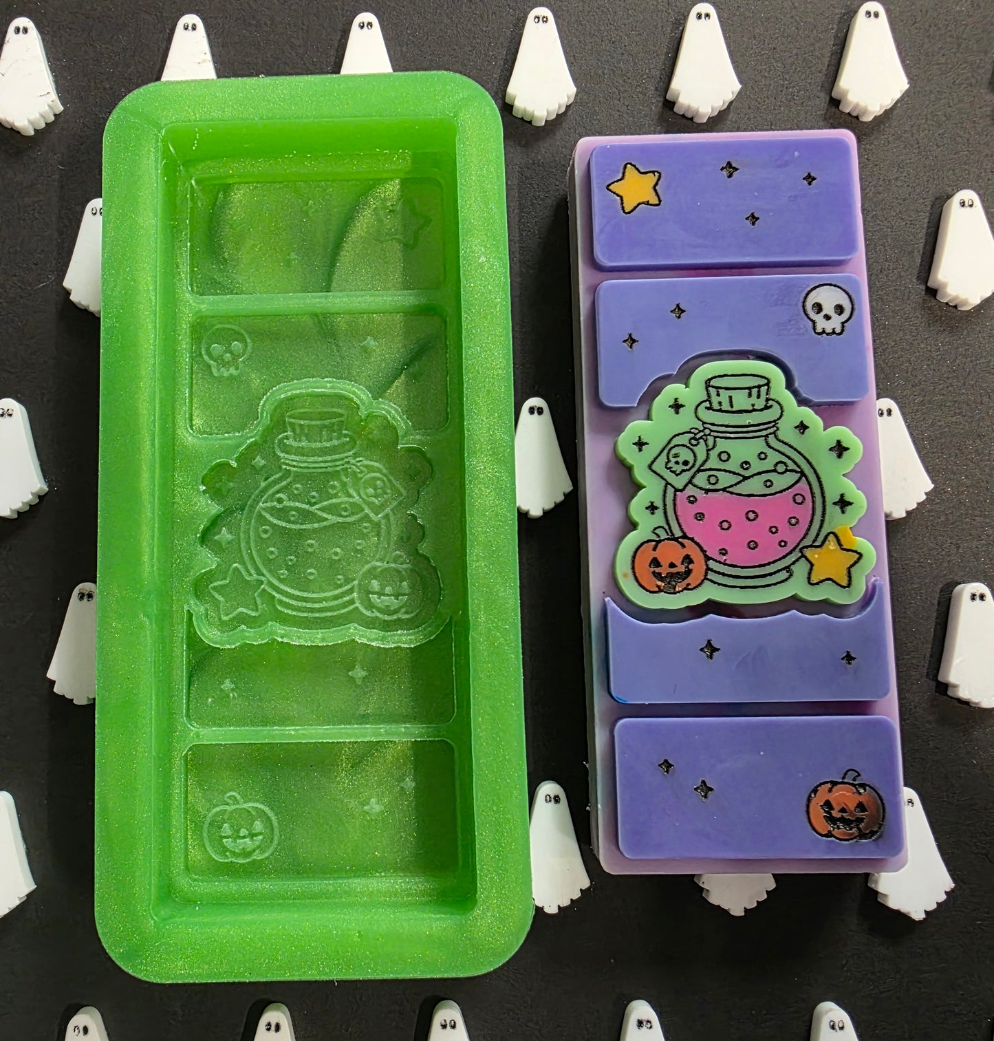 Potion Bottle 50g snap bar silicone mould for wax and more.