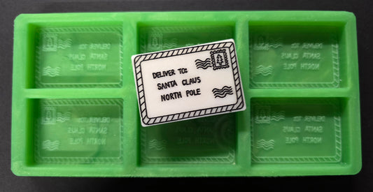 Deliver to Santa 6 cell Silicone Mould for wax melts, resin and more