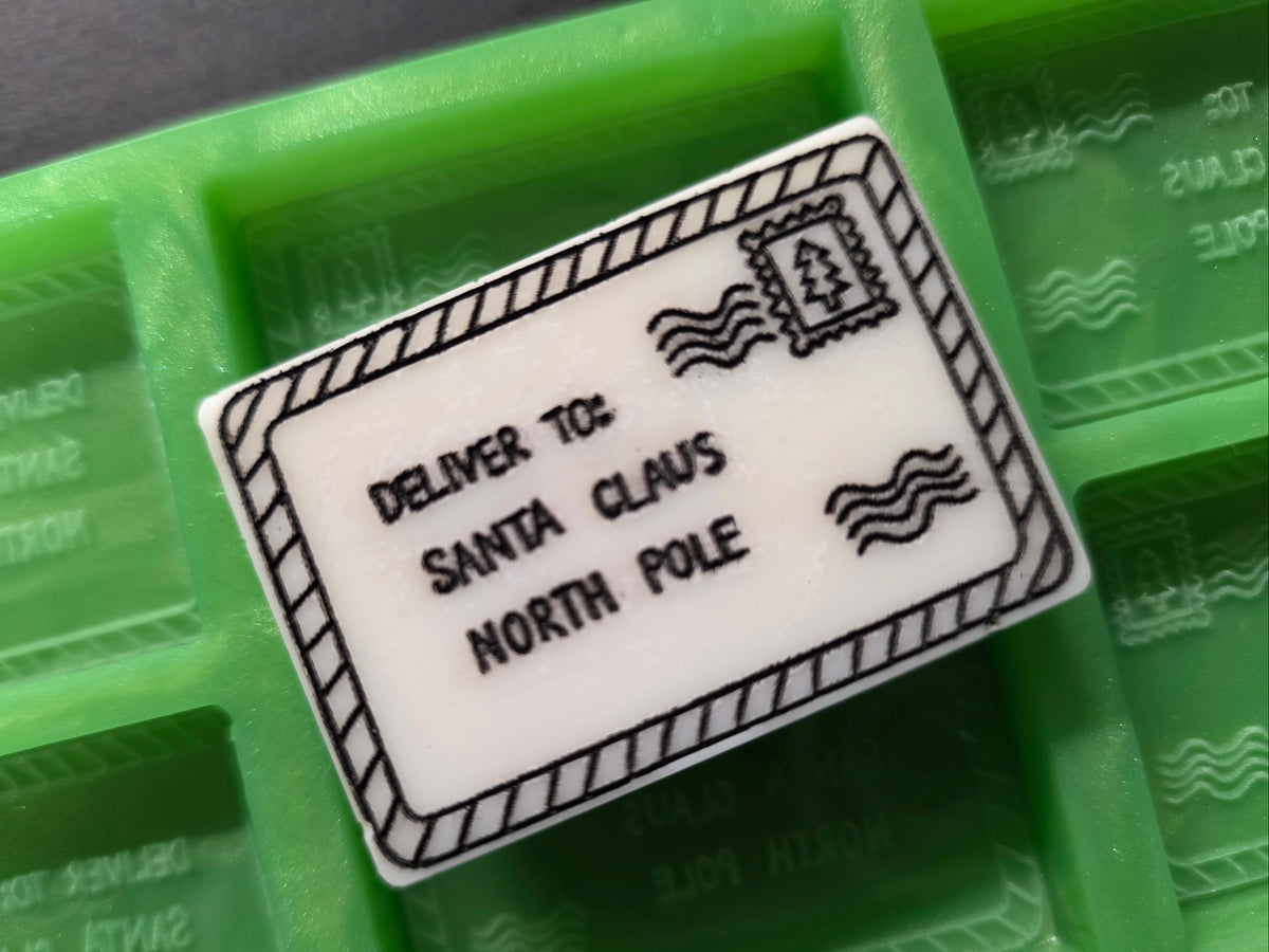 Deliver to Santa 6 cell Silicone Mould for wax melts, resin and more