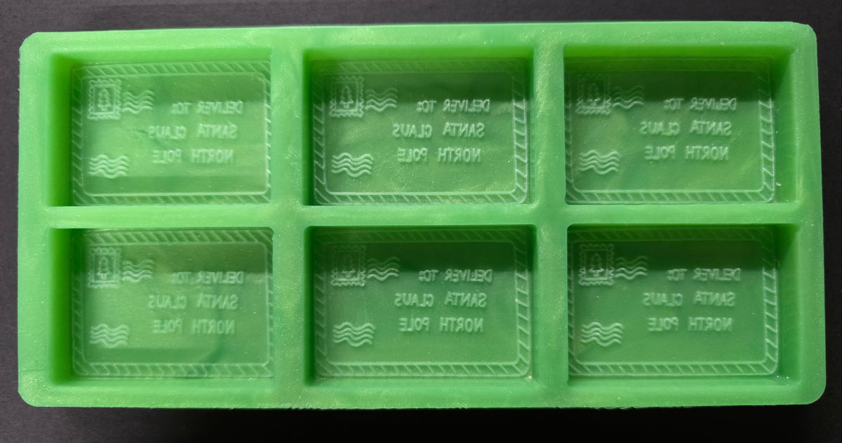 Deliver to Santa 6 cell Silicone Mould for wax melts, resin and more