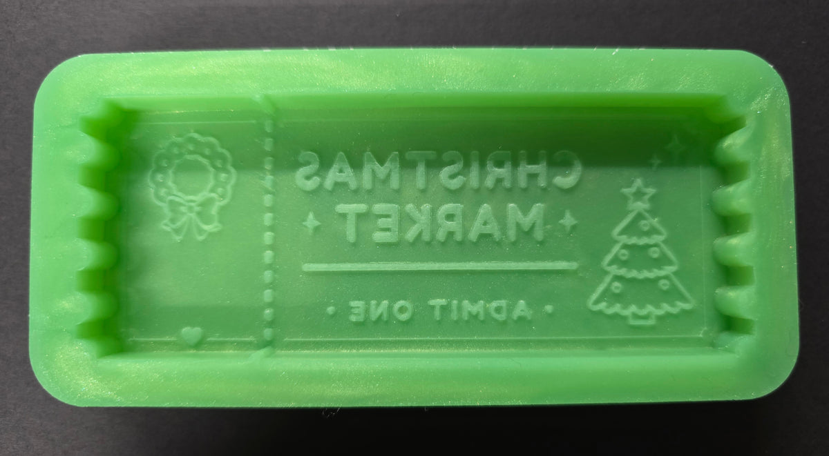 Christmas Market Ticket Snap Bar Silicone Mould for wax melts, resin and more