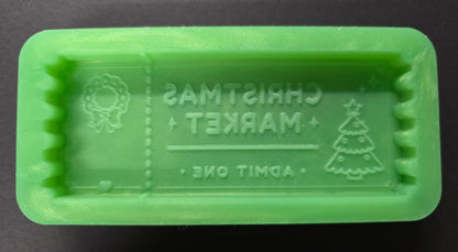 Christmas Market Ticket Snap Bar Silicone Mould for wax melts, resin and more