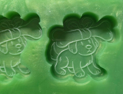 Christmas Puppies Bow And Bone Silicone Mould For Wax Melts, Resin Craft And More (6 Cell)