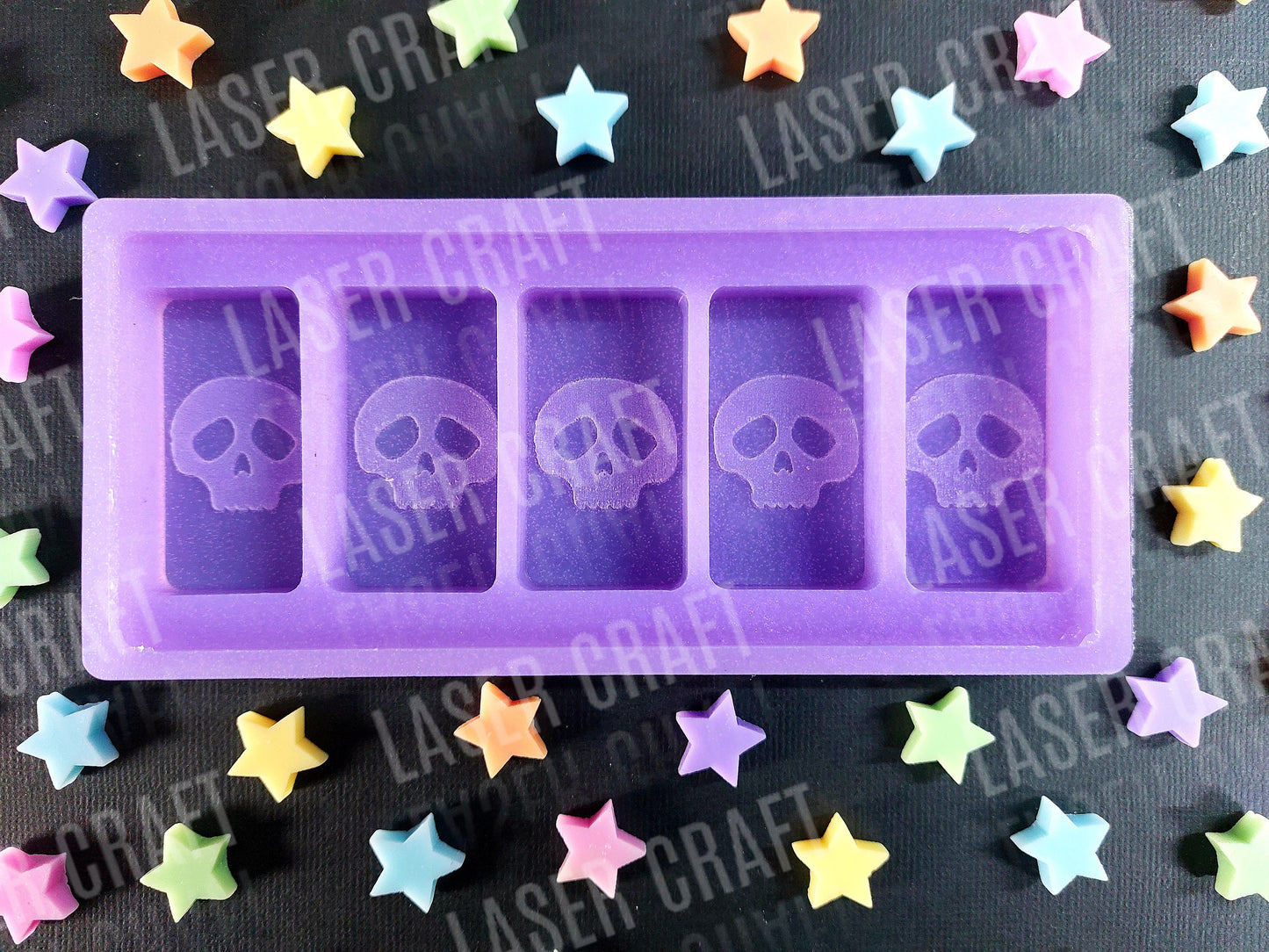 Halloween Silicone Moulds for wax, resin and more. Mini Coffin, Skull and potion bottle