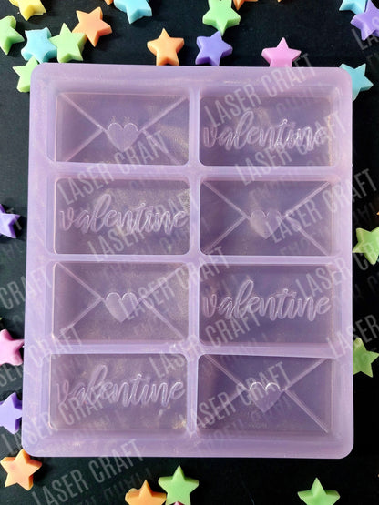 Valentines Envelope 8 Cell Silicone Mould for wax, resin, soap etc