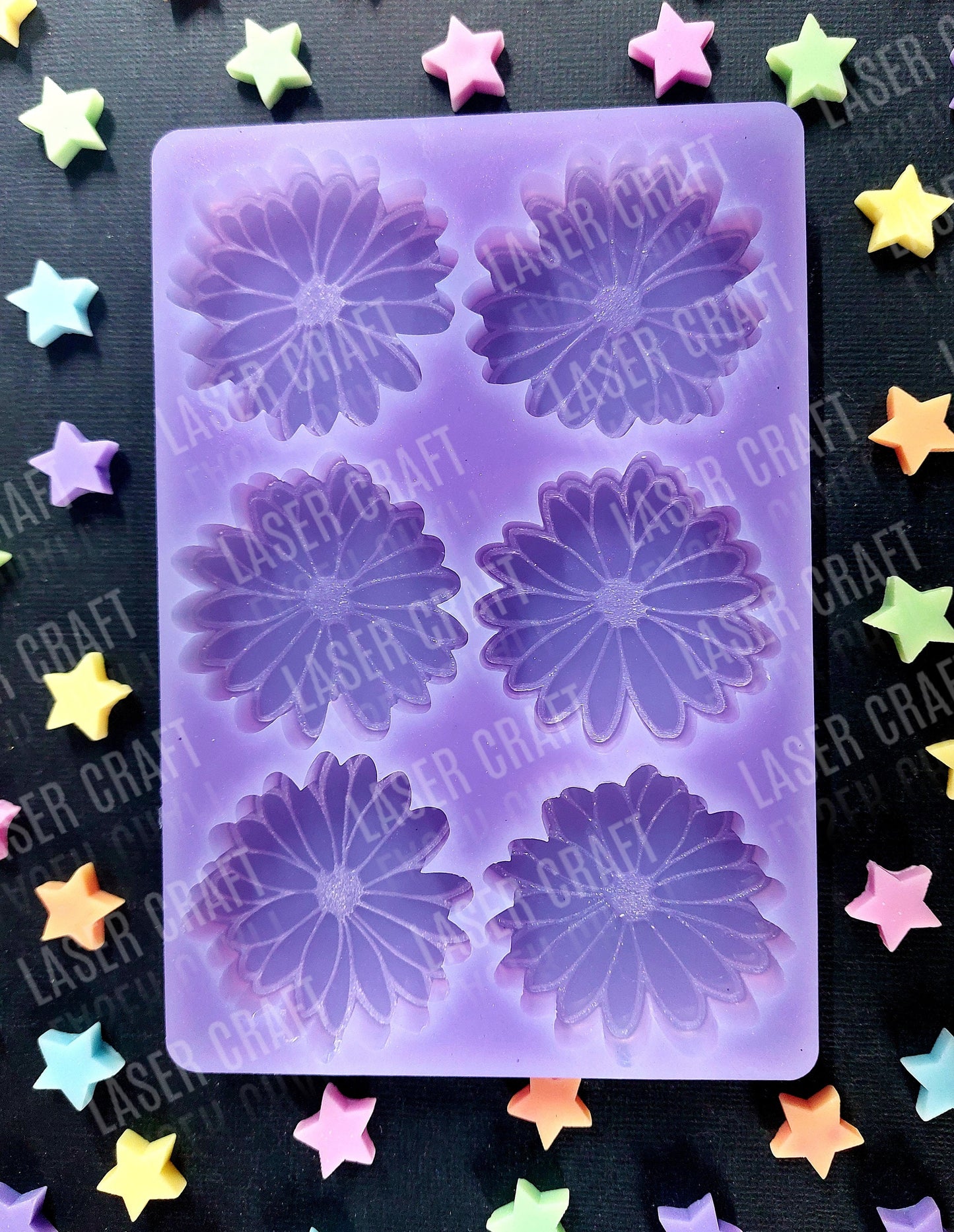 Daisy 6 Piece Flower Silicone Mould for wax, resin, soap etc