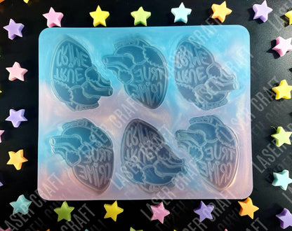 True Crime Heart 6 Cell Silicone Mould for wax, resin etc