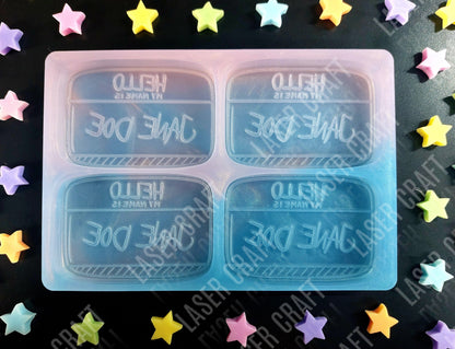 Jane Doe Tag 4 Cell Silicone Mould for wax, resin etc