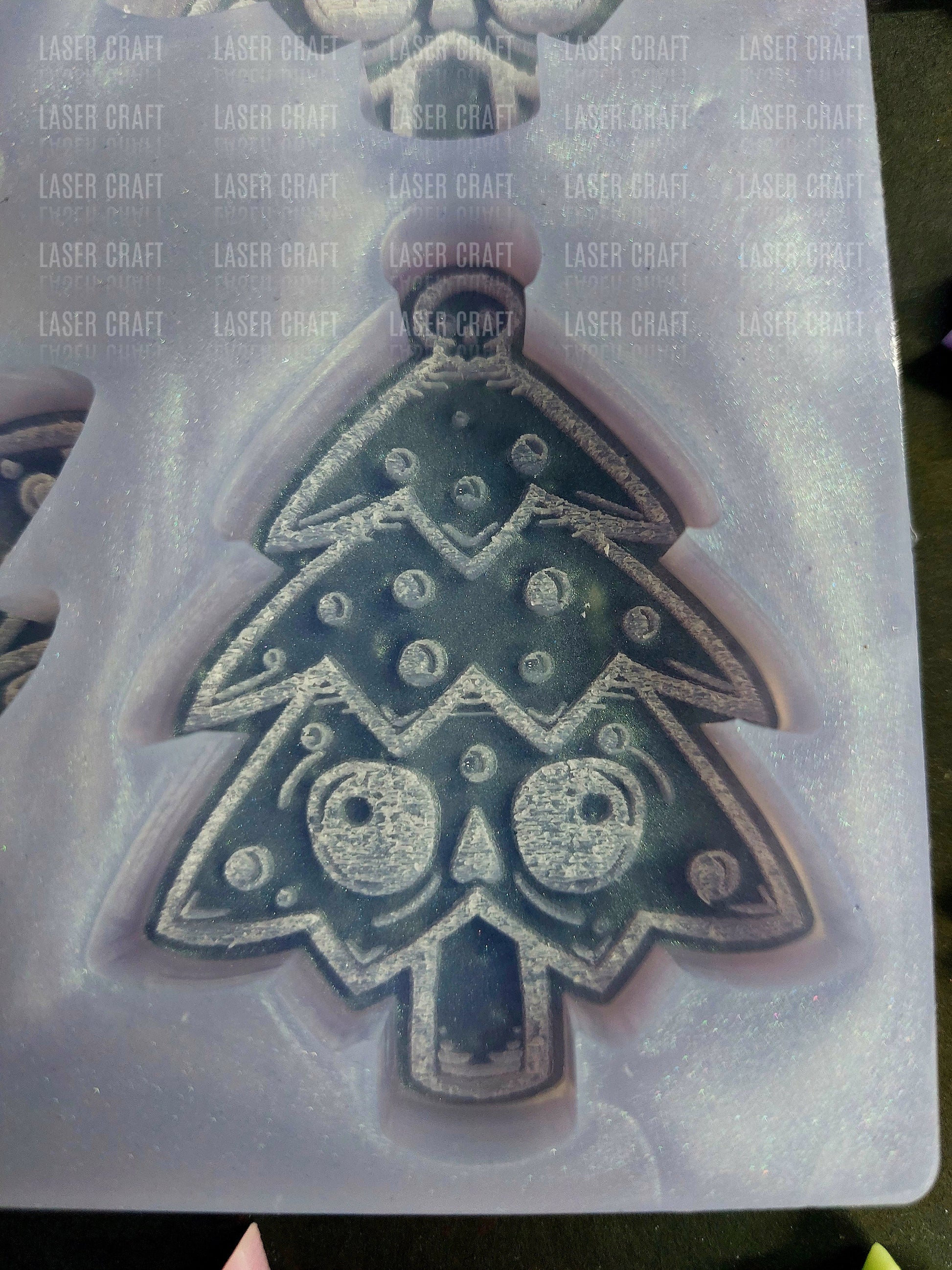 Creepy Christmas Tree 6 Cell Silicone Mould for wax, resin etc