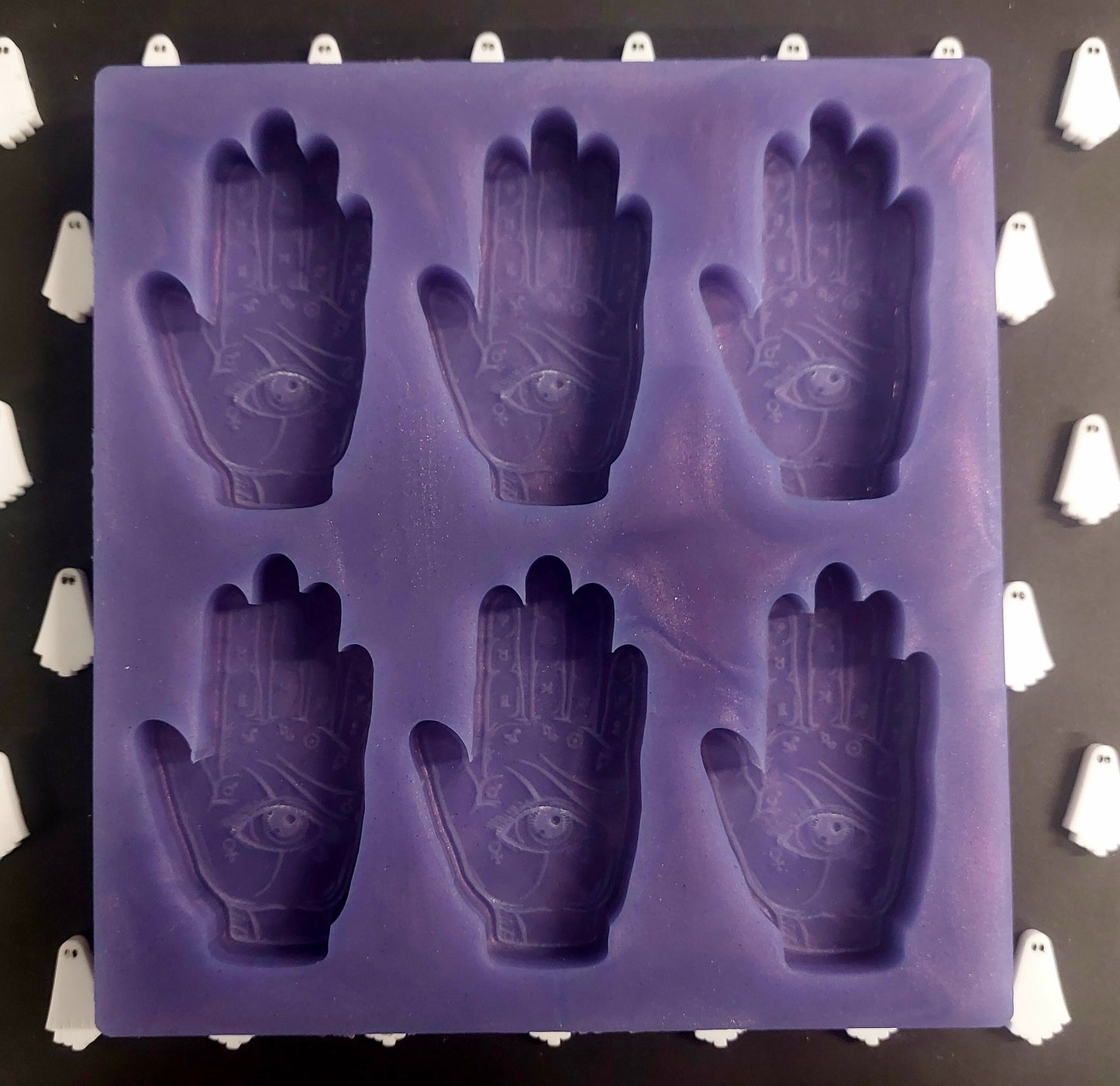 Palmistry Hand 6 Cell Silicone Mould for wax, resin etc