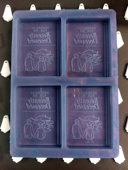 Deceased Handbook 4 Cell Silicone Mould for wax, resin, jesmonite, soap etc