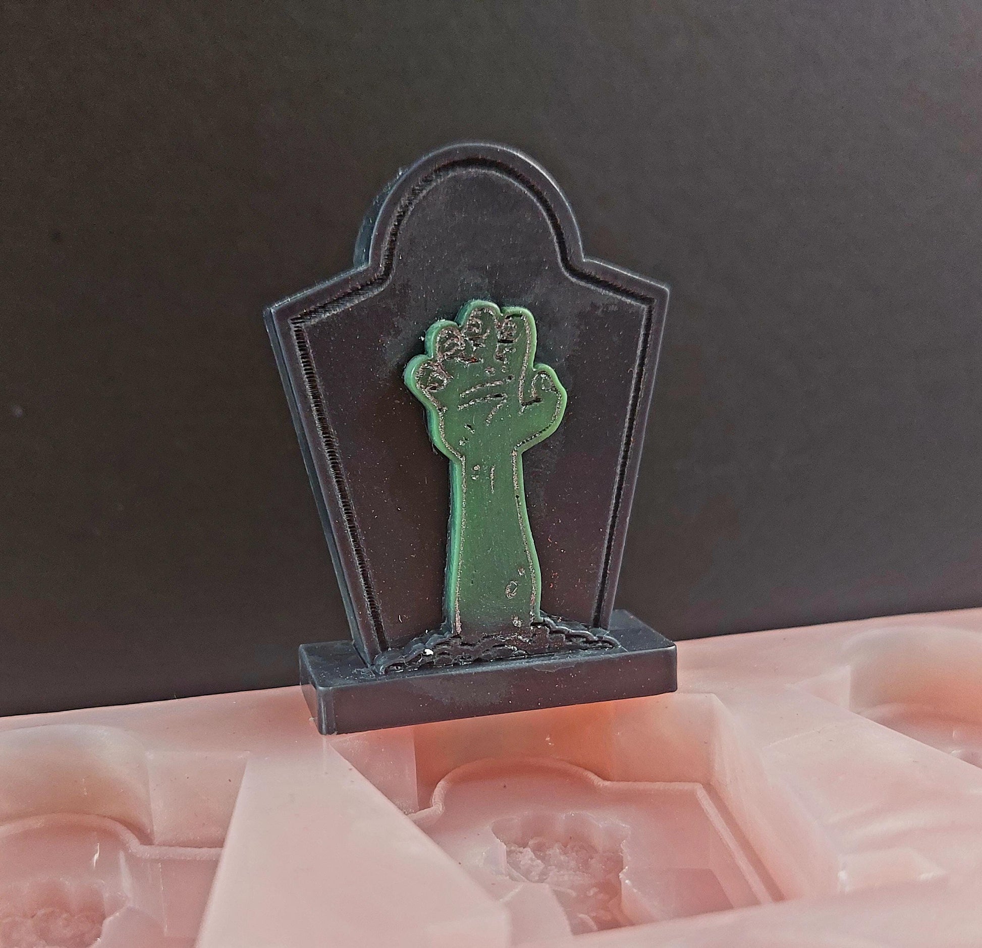 Zombie Headstone 6 Cell Silicone Mould for wax, resin and more