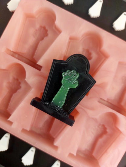 Zombie Headstone 6 Cell Silicone Mould for wax, resin and more