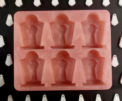 Zombie Headstone 6 Cell Silicone Mould for wax, resin and more