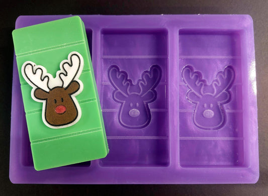 Reindeer Triple Snapbar Mould Silicone Mould for wax, resin and more