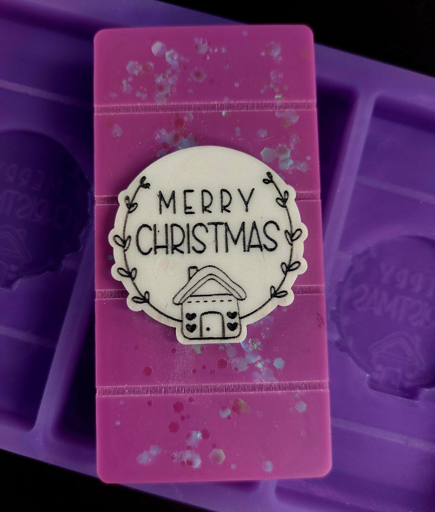 Merry Christmas Triple Snapbar Mould Silicone Mould for wax, resin and more