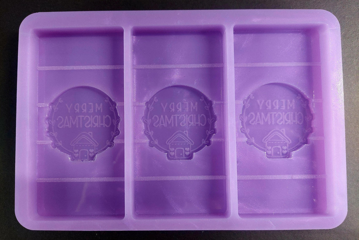 Merry Christmas Triple Snapbar Mould Silicone Mould for wax, resin and more