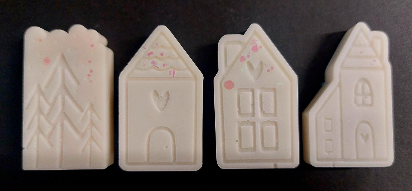 Christmas Village 8 Cell Silicone Mould for wax, resin and more (HBbox size)