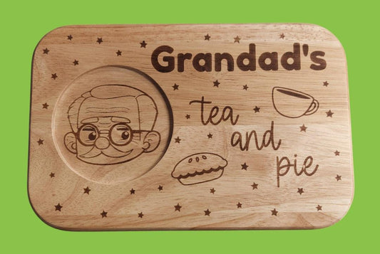 Grandad's tea and pie wooden tray gift