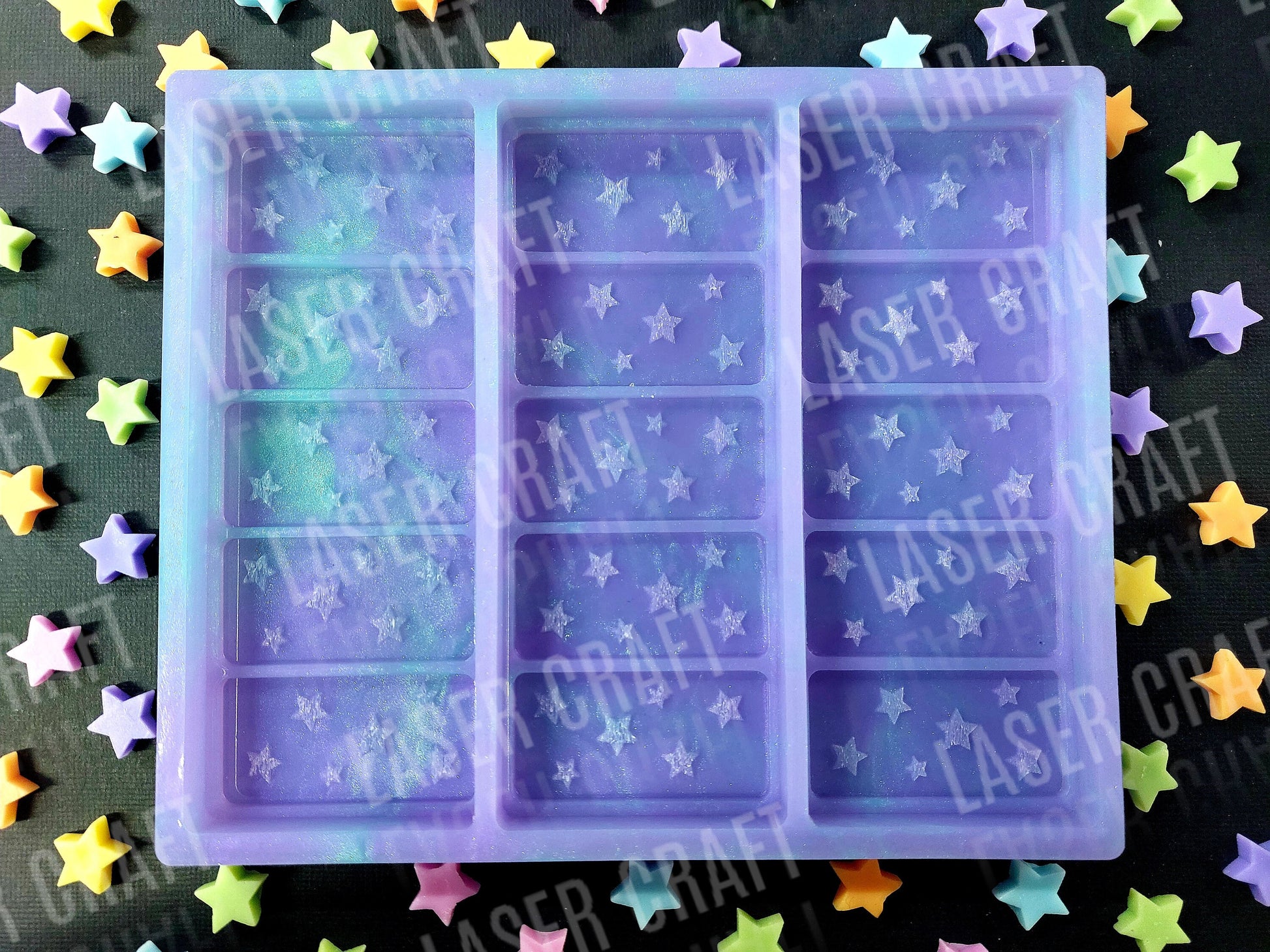 Stars Triple Snap Bar Silicone Mould for wax melts