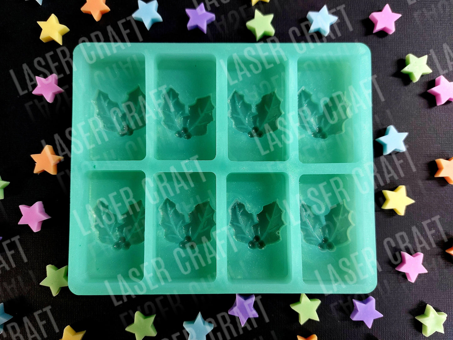 Holly, Bells and Candy Canes Silicone Moulds for wax resin and more