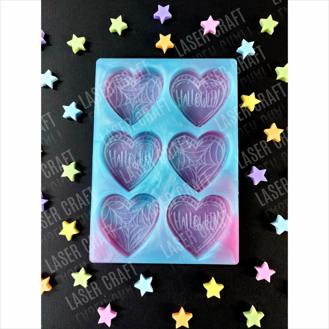 Halloween Hearts Silicone Mould for wax melts, resin and more