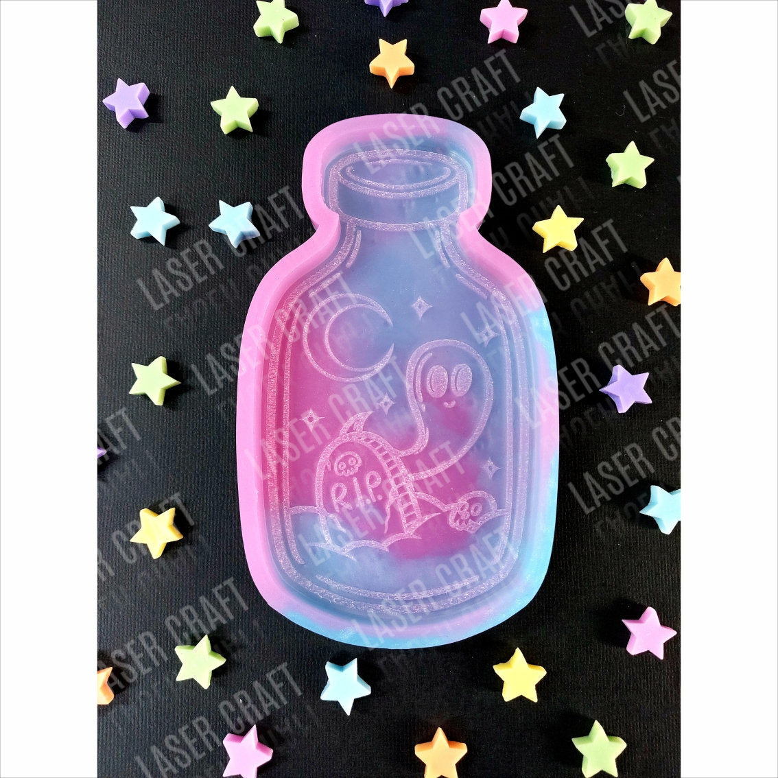 Halloween Bottle Silicone Mould for wax melts, resin and more