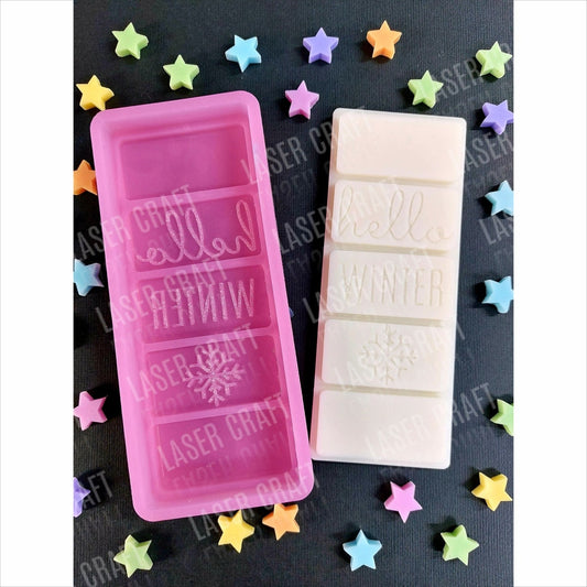 Hello Winter Snap Bar Silicone Mould for wax melts