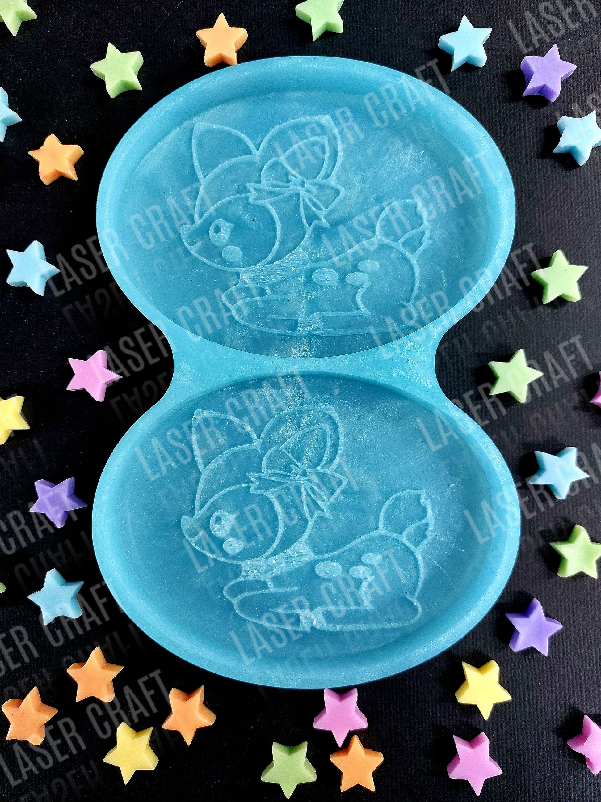Double Reindeer Silicone Mould for wax melts, resin and more