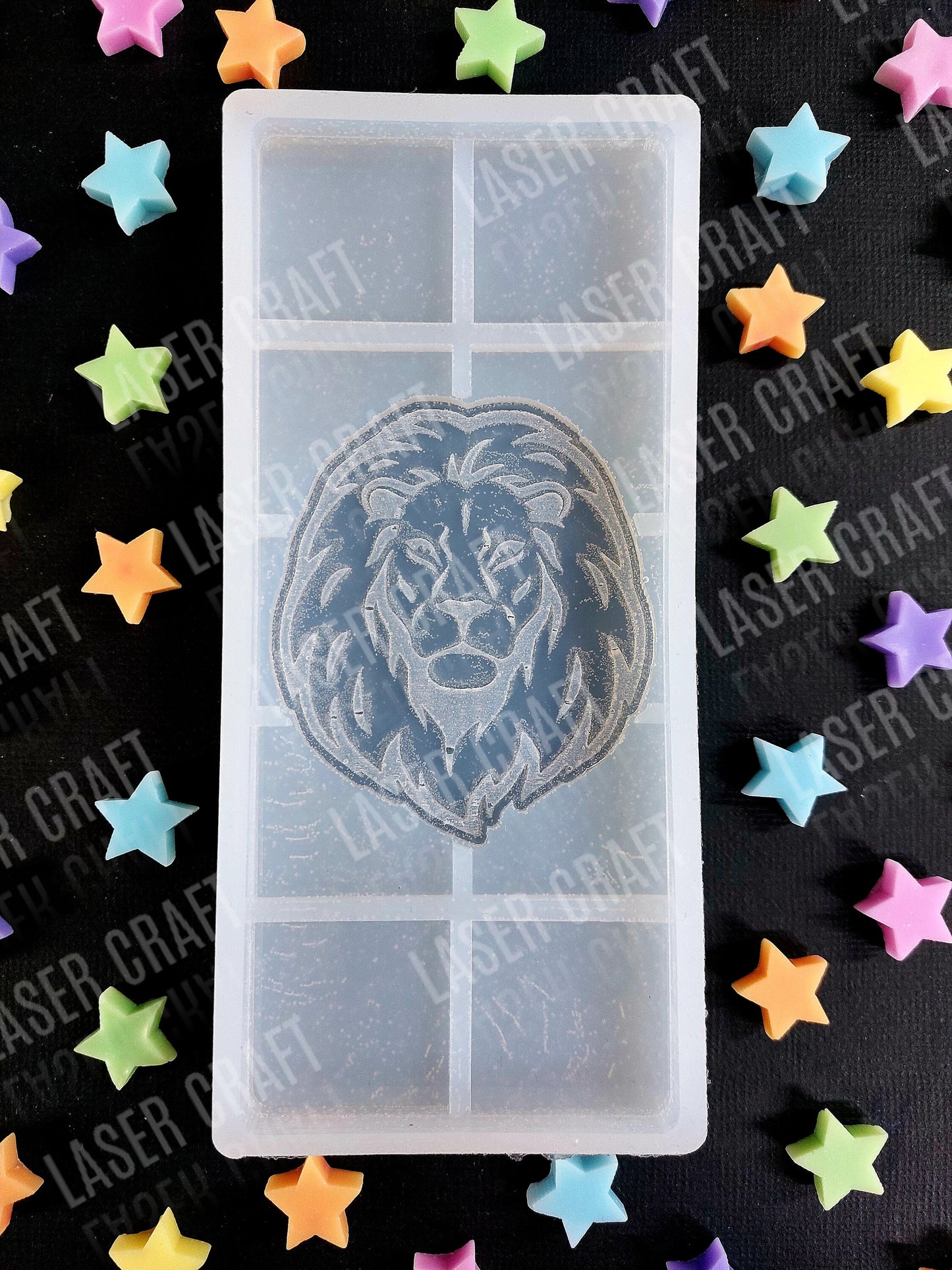 Animal Snap Bar Silicone Moulds for wax. Panda, lion, tiger, zebra, rhino, leopard, elephant and giraffe.