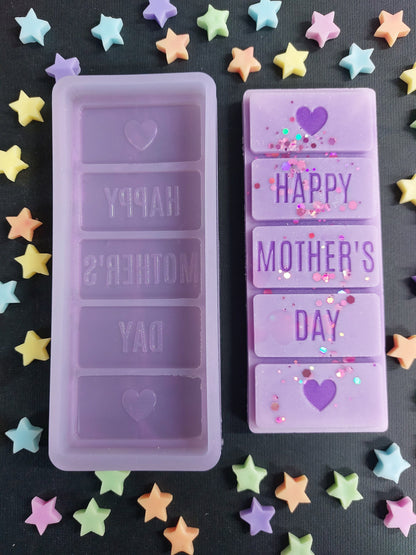 Happy Mother's Day Snap Bar Silicone Mould for wax