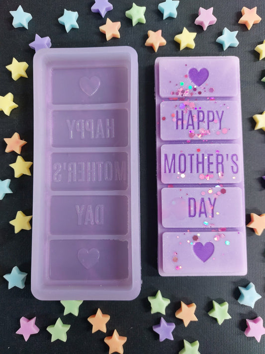 Happy Mother's Day Snap Bar Silicone Mould for wax