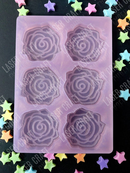 Flower 6 Cell Silicone Mould for wax, resin, soap