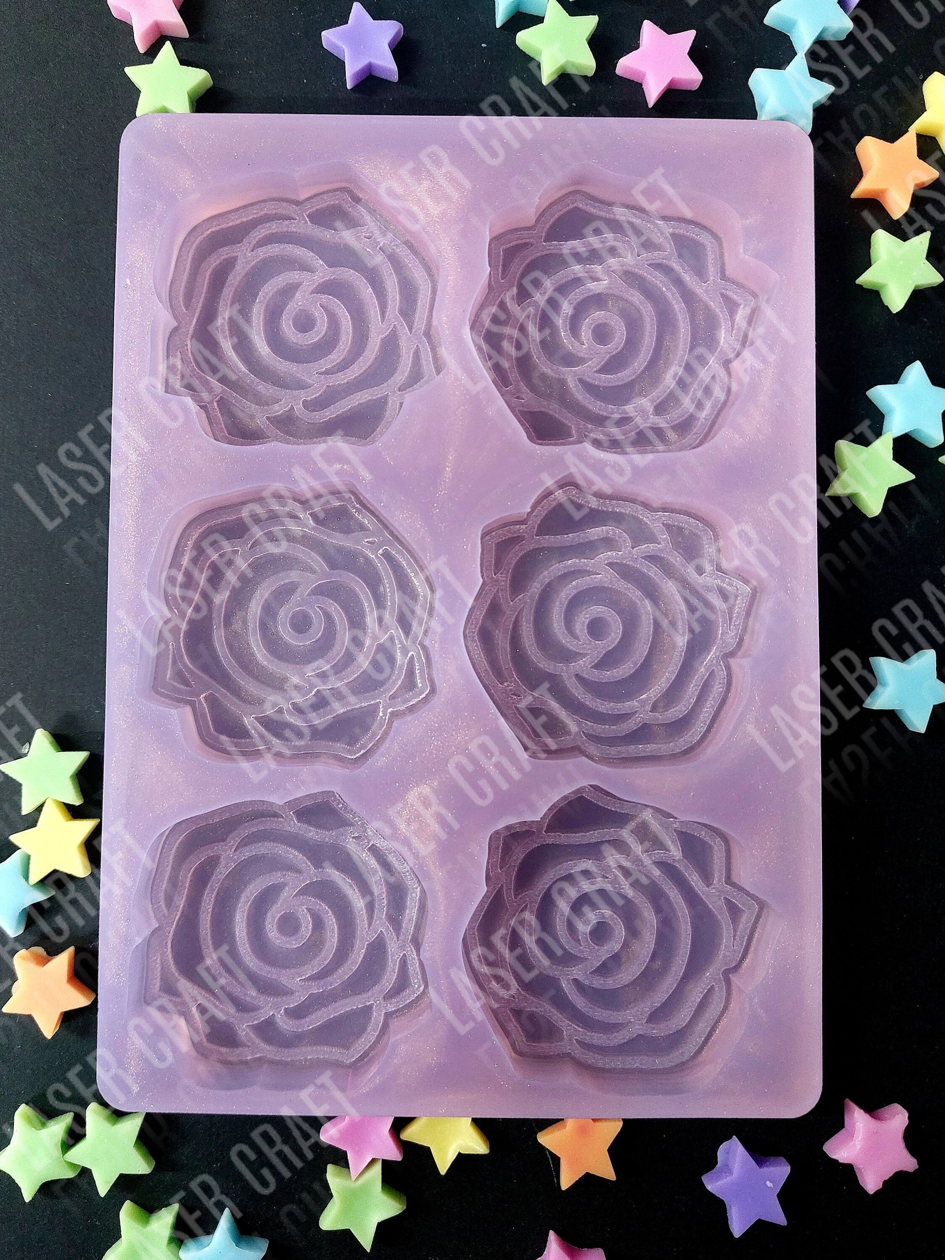 Flower 6 Cell Silicone Mould for wax, resin, soap