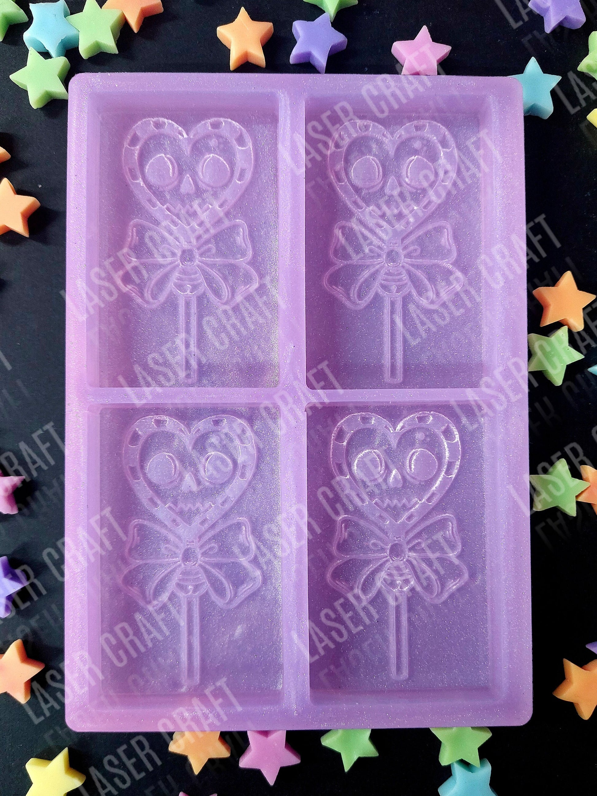 Spooky Lolly 4 Piece Silicone Mould for wax, resin, soap