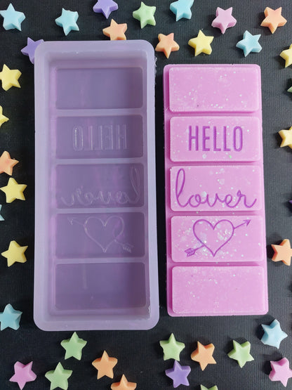 Hello Lover Silicone Snap Bar Mould for wax