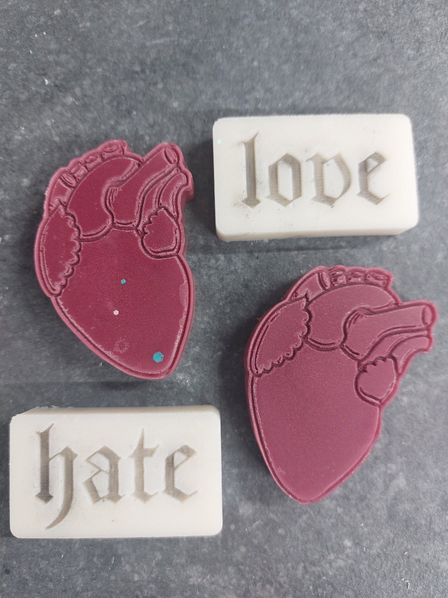 Love Hate 8 Cell Silicone Mould for wax, resin, soap