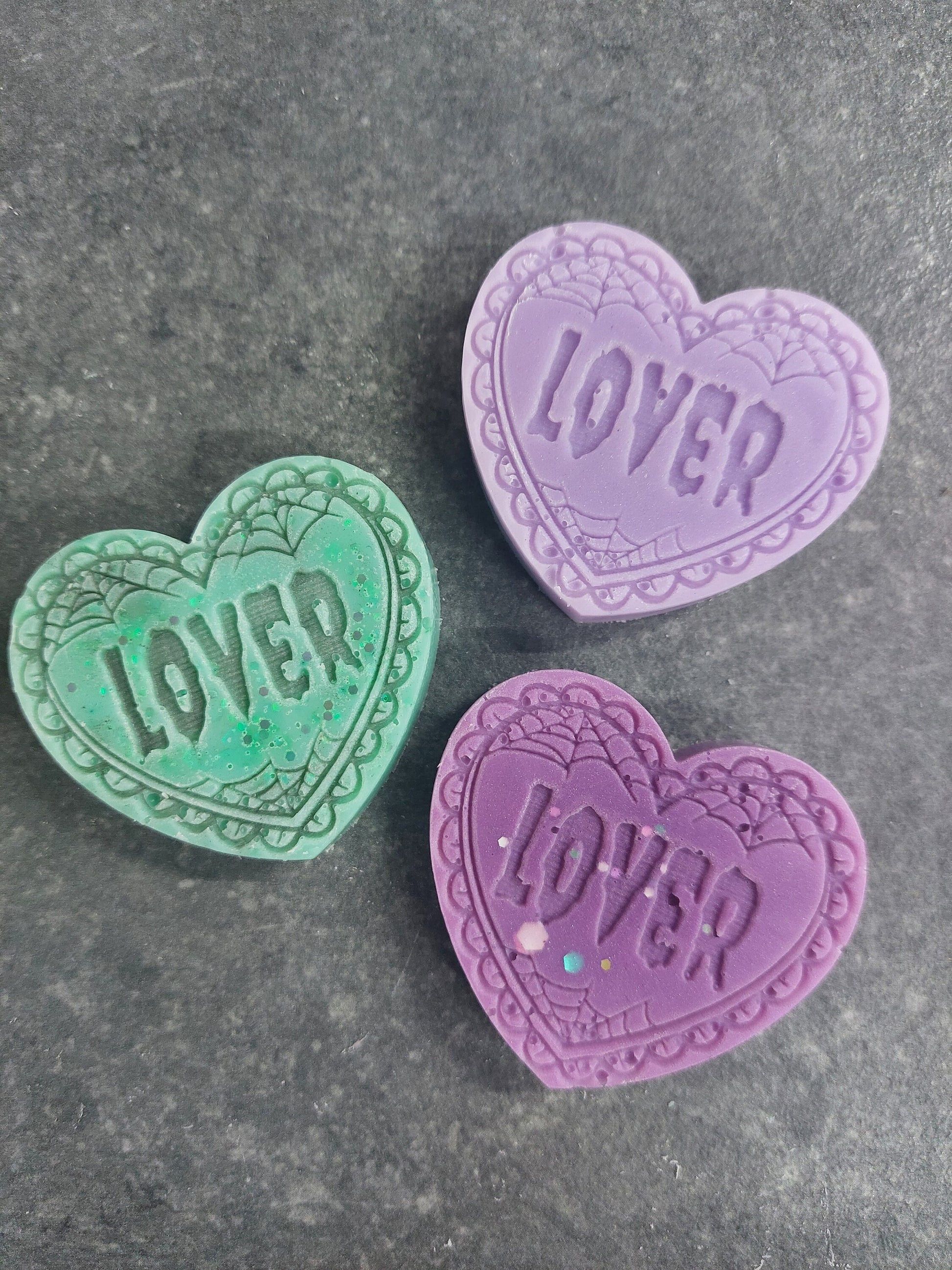 Spooky Lover Heart 6 Cell Silicone Mould for wax, resin, soap