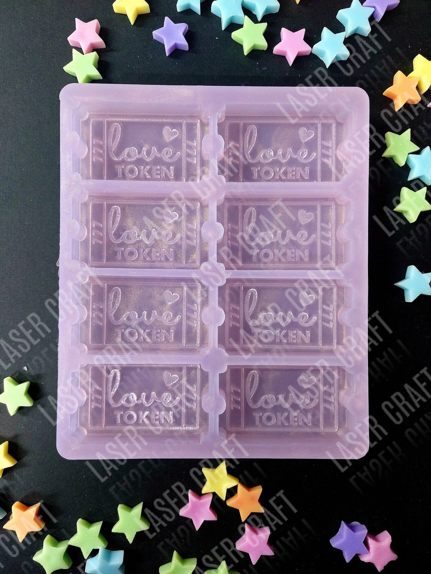 Love Token 8 Cell Silicone Mould for wax resin soap