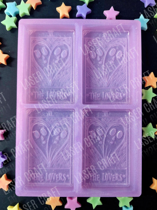 The Lovers 4 Cell Silicone Mould for wax resin soap