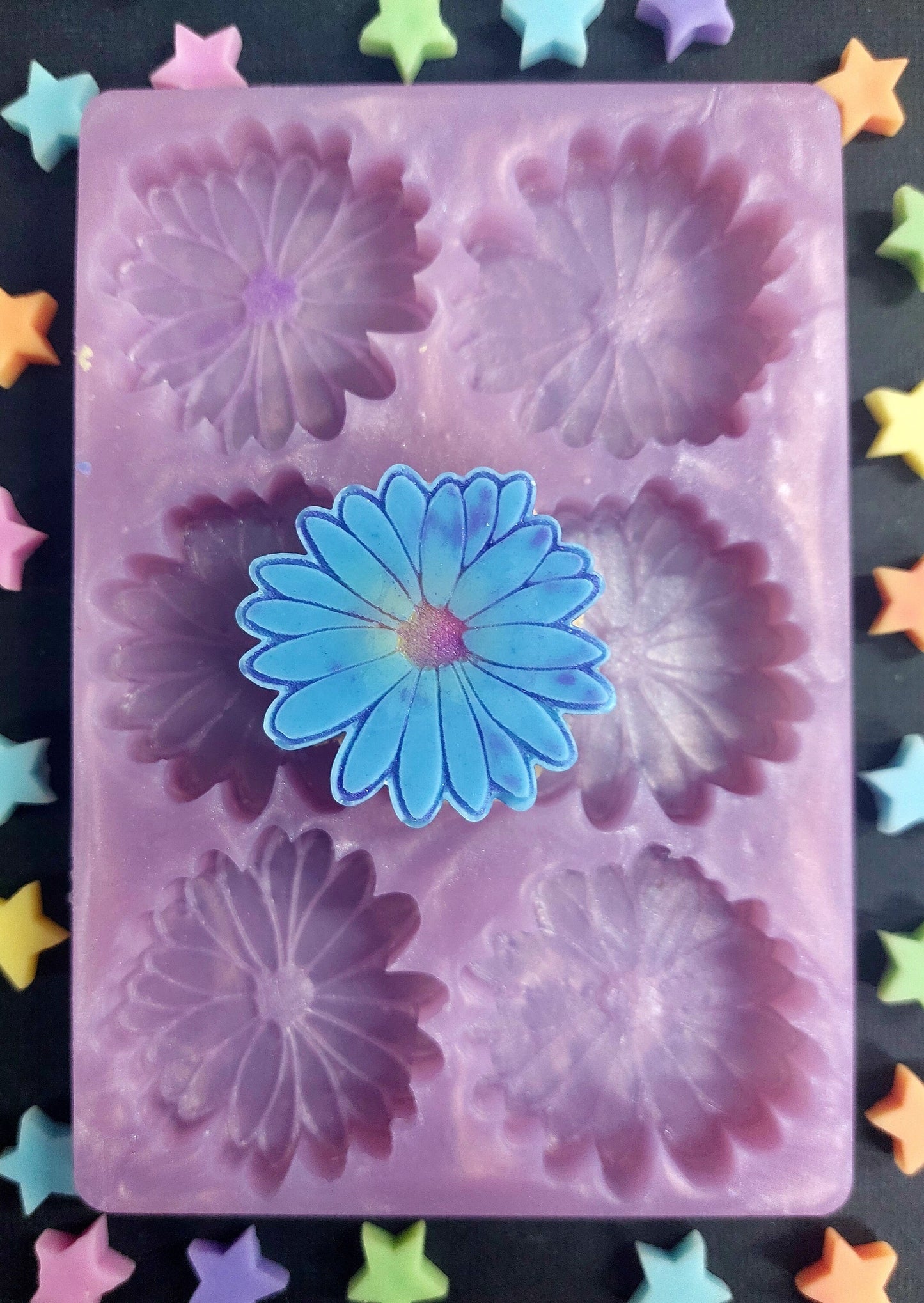 Daisy 6 Piece Flower Silicone Mould for wax, resin, soap etc
