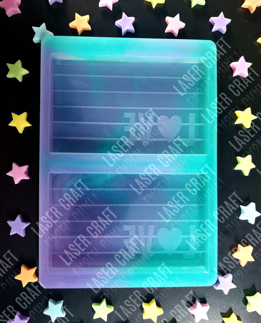 Love Pride Flag 2 Cell Silicone Mould for wax, resin etc