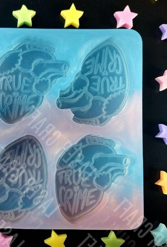 True Crime Heart 6 Cell Silicone Mould for wax, resin etc