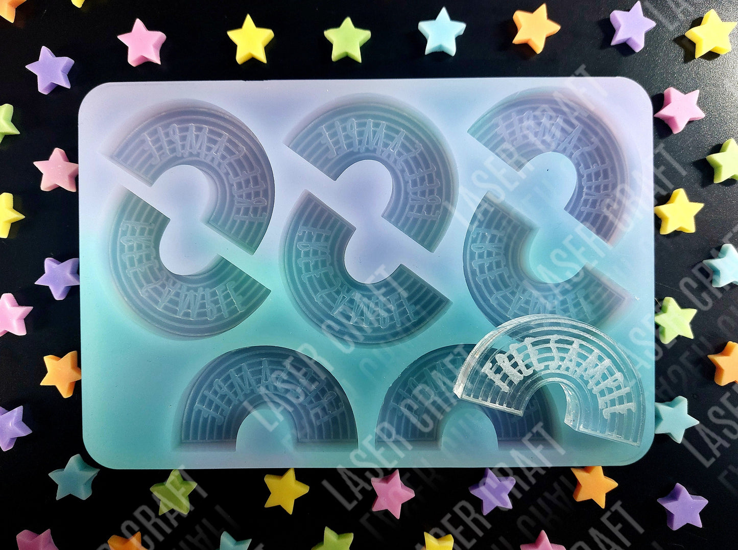Rainbow Free Sample 8 Cell Silicone Mould for wax, resin etc