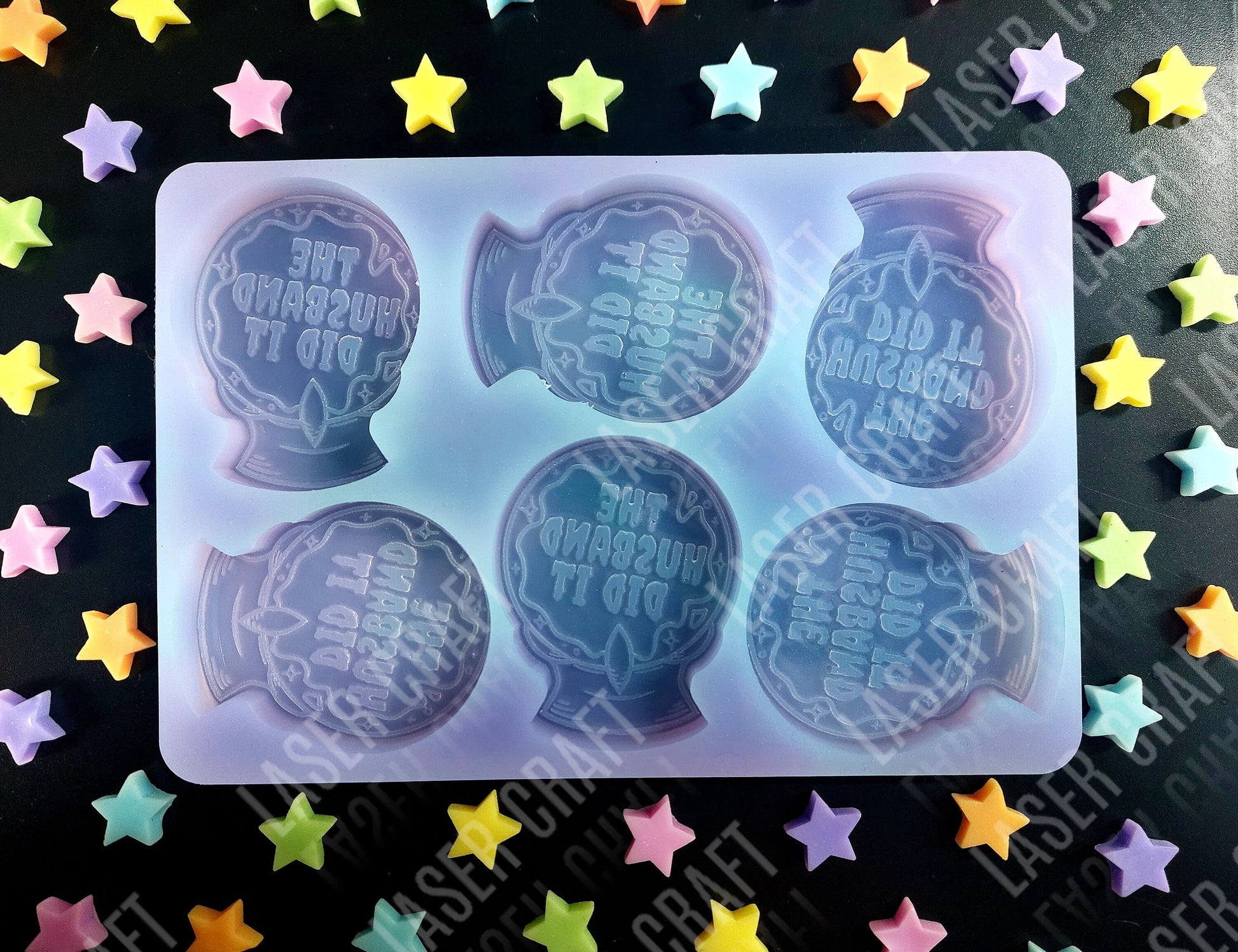 The Husband Crystal Ball 6 Cell Silicone Mould for wax, resin etc